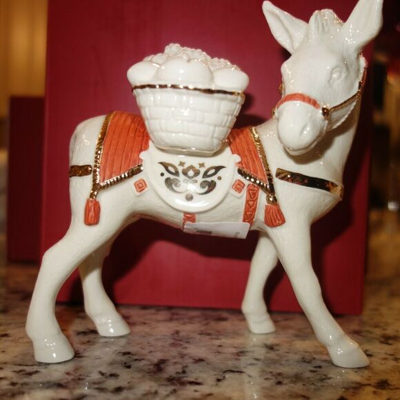 NEW Lenox First Blessing Nativity Donkey Porcelain Figurine 890569 In Box W/ COA - Picture 2 of 12